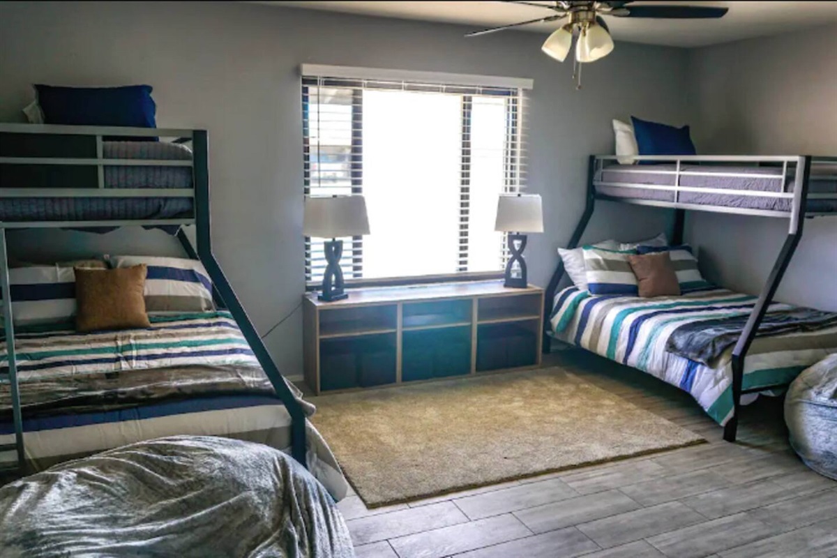 5th bedroom with 2 Twin over Full Bunk Beds.