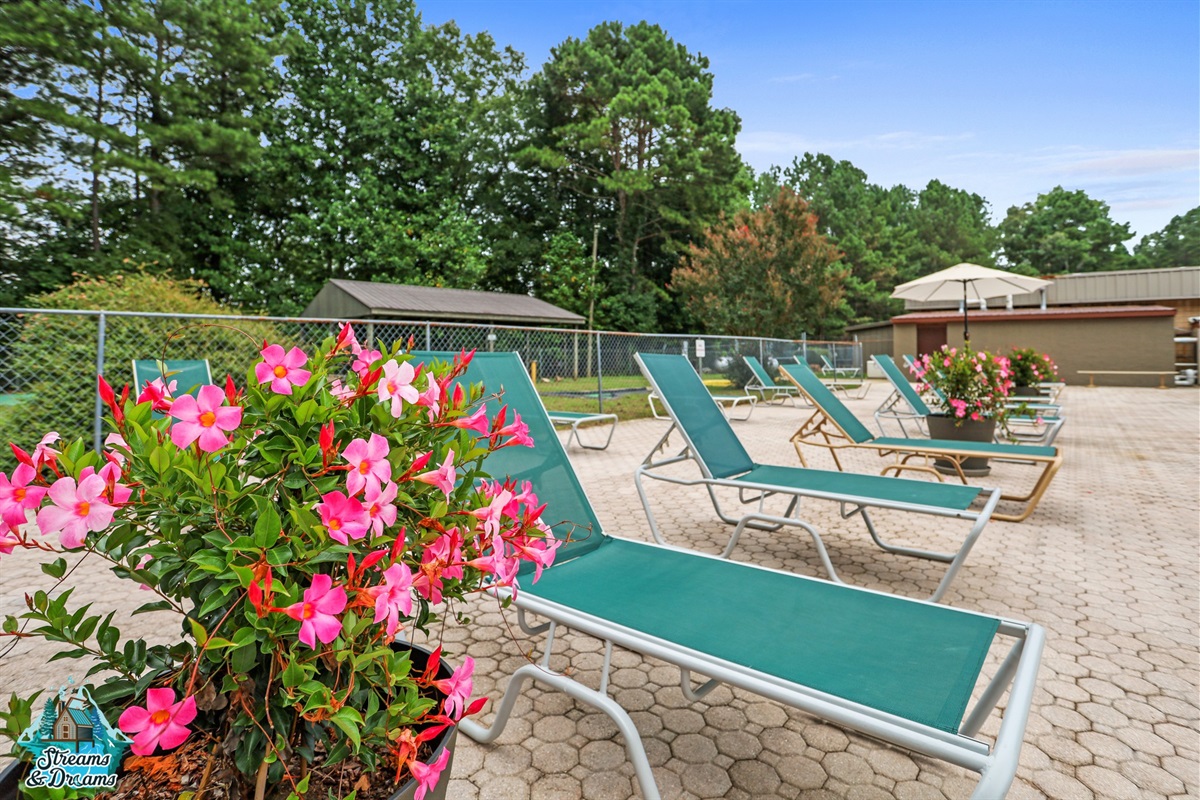 Sun deck of the resort, outdoor pool.