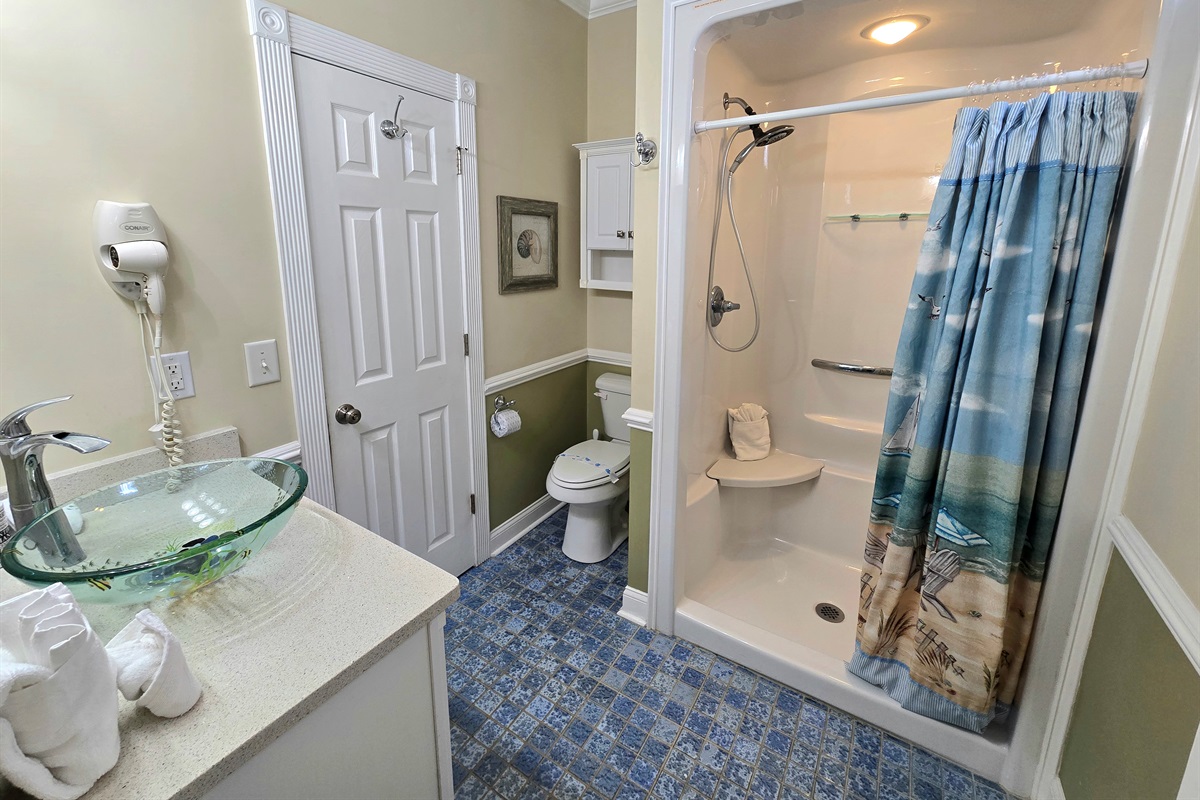 Main Level Full Bathroom - access from bedroom