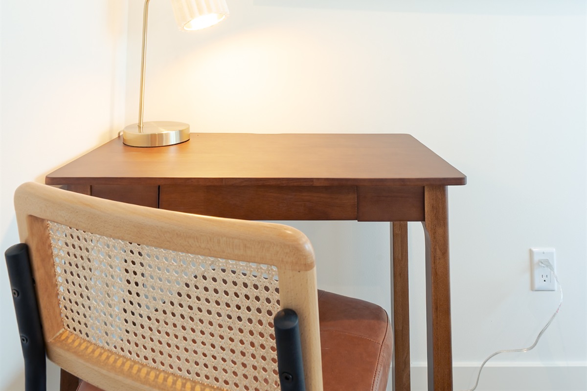 Work from home with high-speed internet and a private working space.