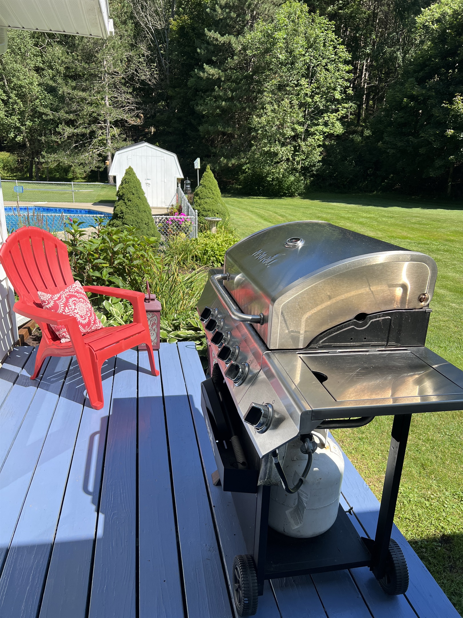 Grill station just steps away from kitchen