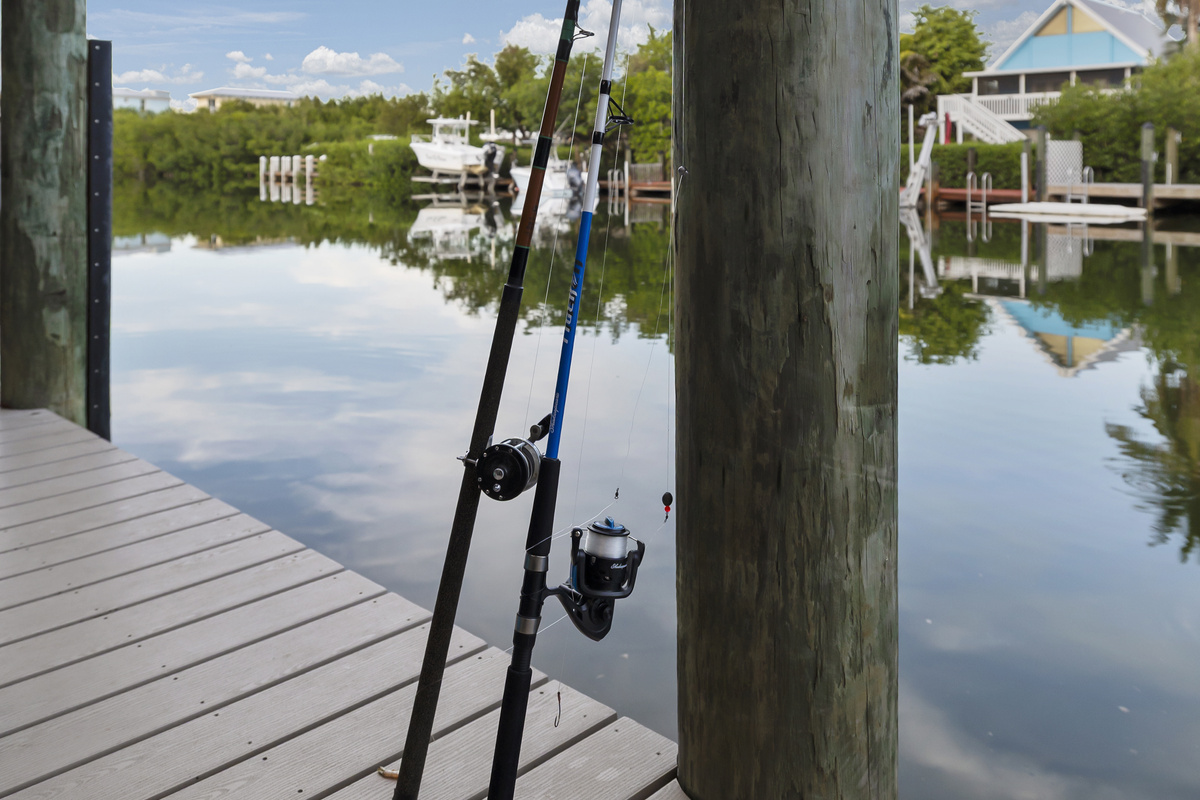 Catch fish right off the back dock in the canal.