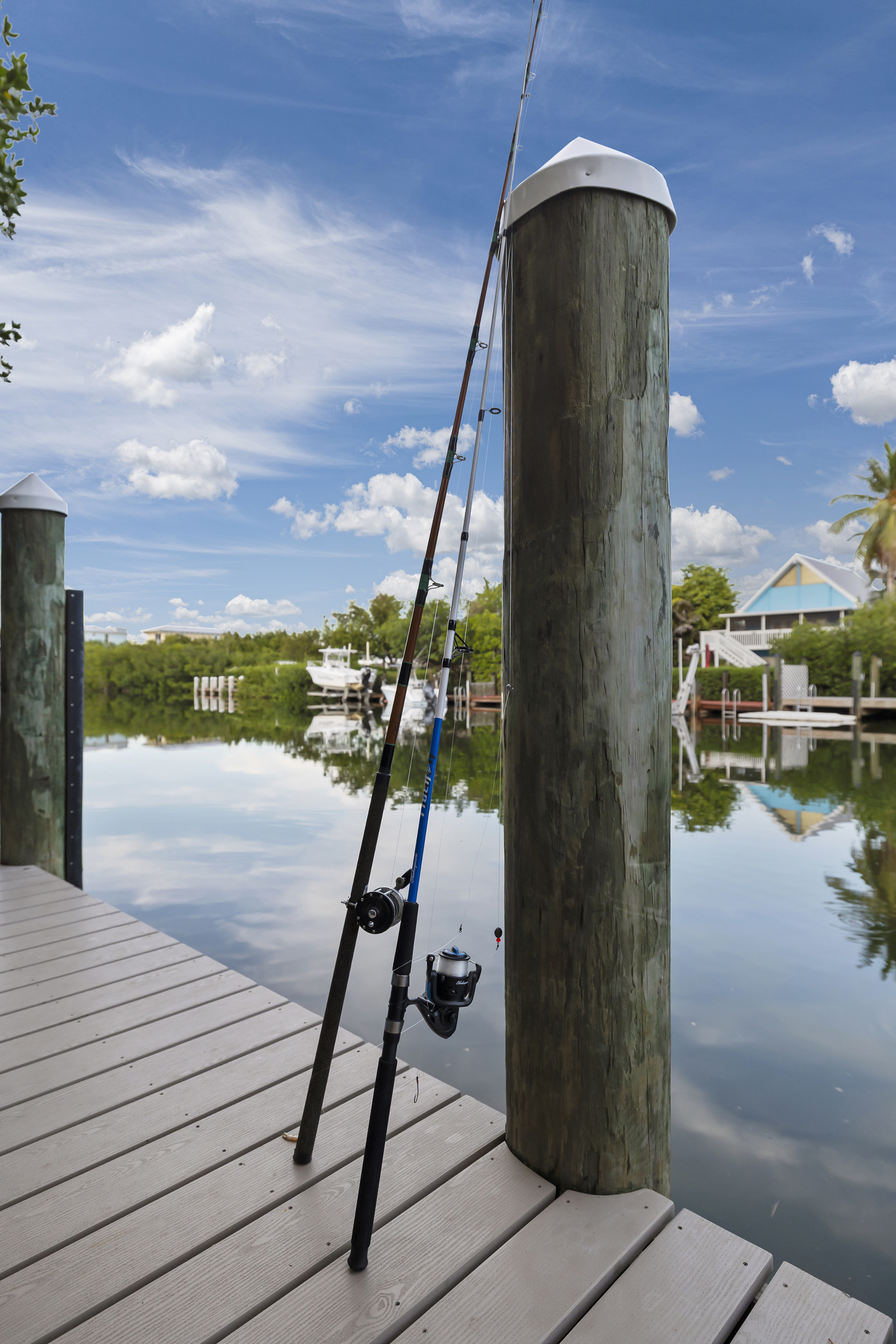 Catch fish right off the back dock in the canal.