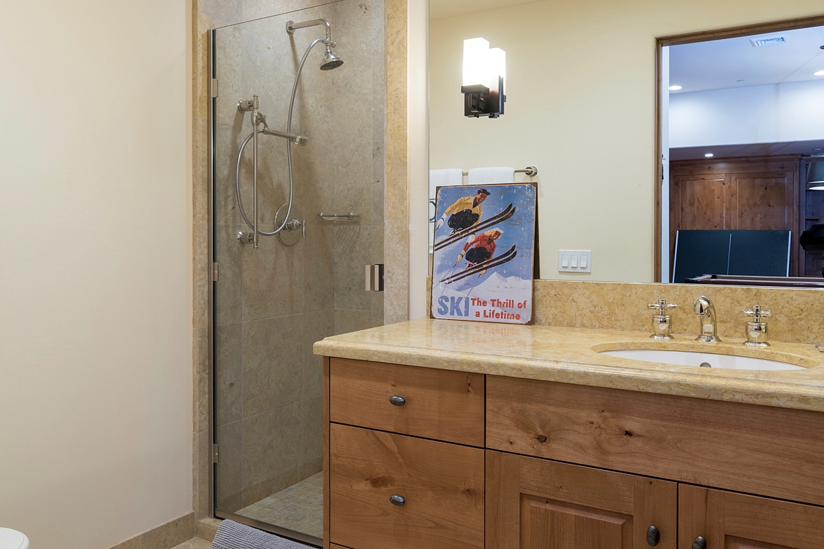 Rec Room Bath with Glass shower