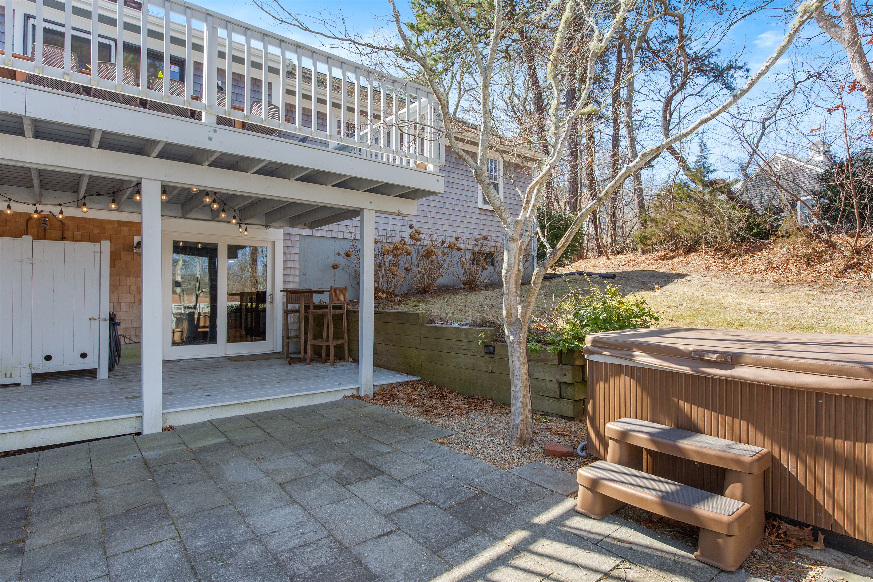 Enjoy a refreshing rinse in the outdoor shower after a swim in the pool or before a relaxing soak in the hot tub!