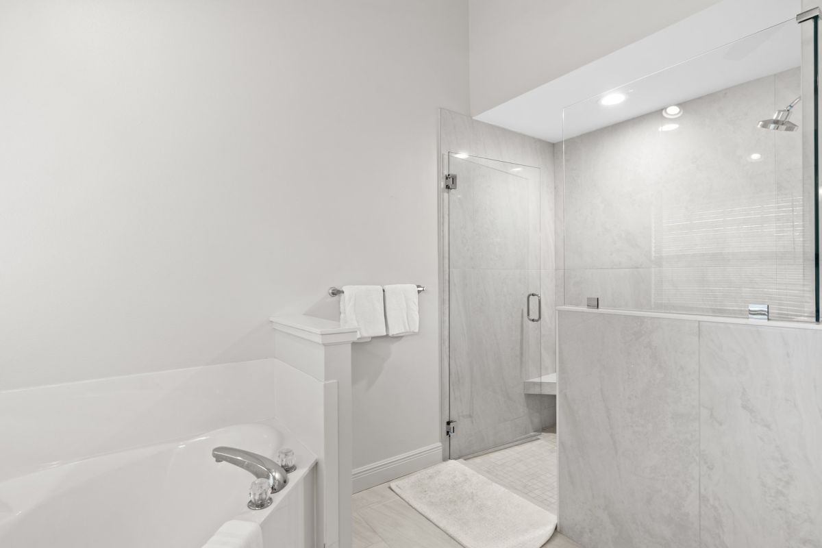 Primary shower and tub