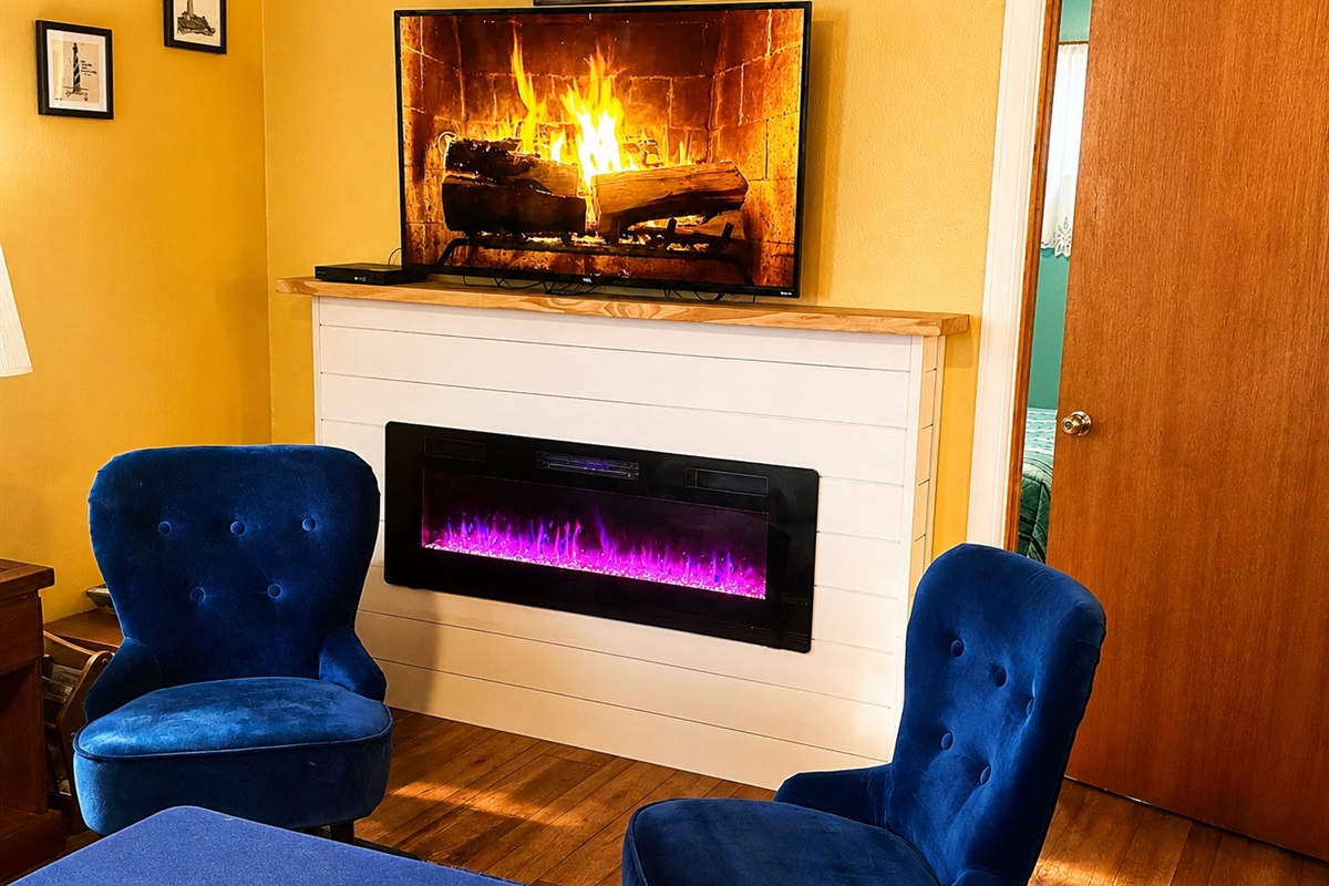 Admiral's Watch OBX — great room fireplace