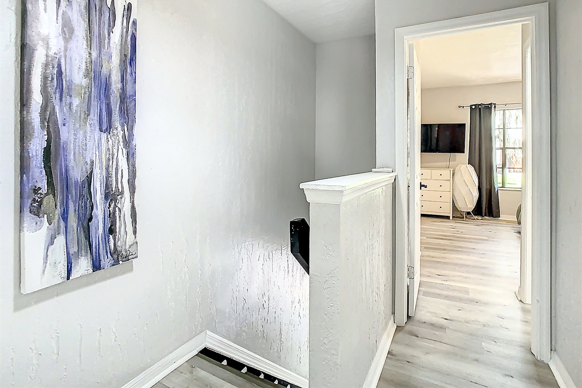 Beautiful bathroom with modern fixtures, clean lines, and ample counter space for guest comfort.