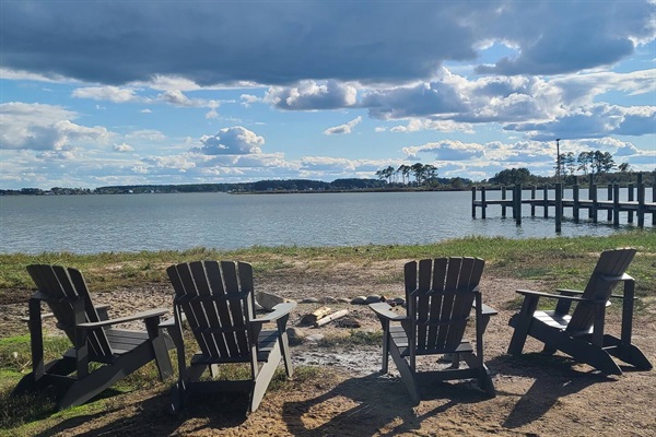 Firepit overlooking main beach.  Firewood is provided