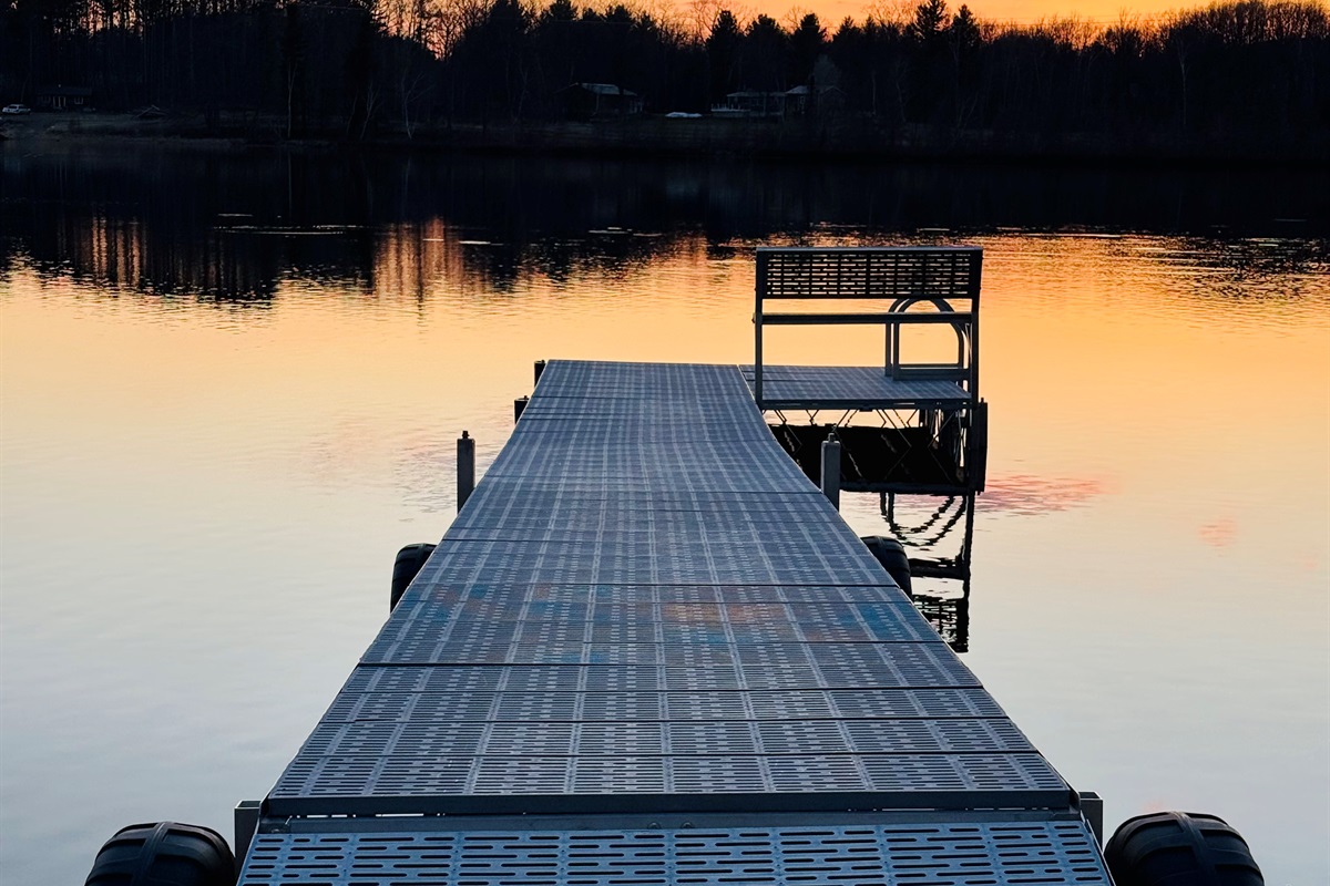 The dock during an early April sunset.