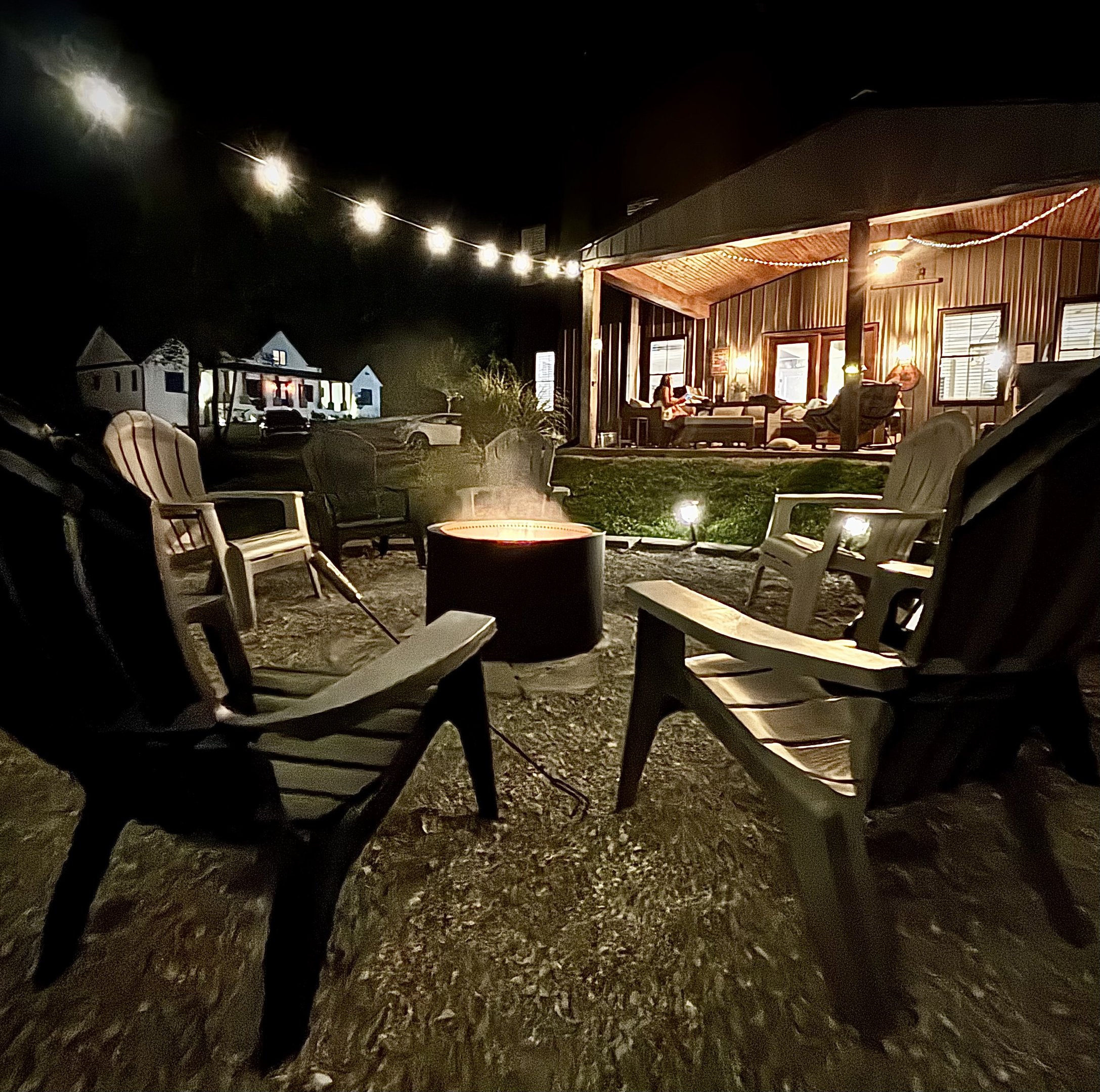 Gather around the fire, set the mood with the remote controlled vintage string lights, and make memories!
