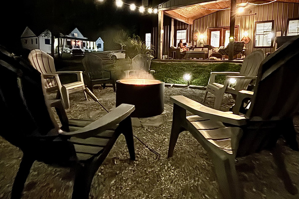 Gather around the fire, set the mood with the remote controlled vintage string lights, and make memories!