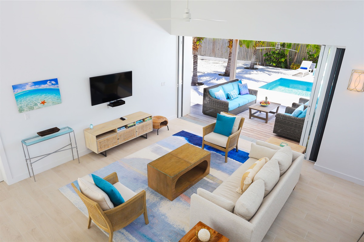 Upstairs view of the living room