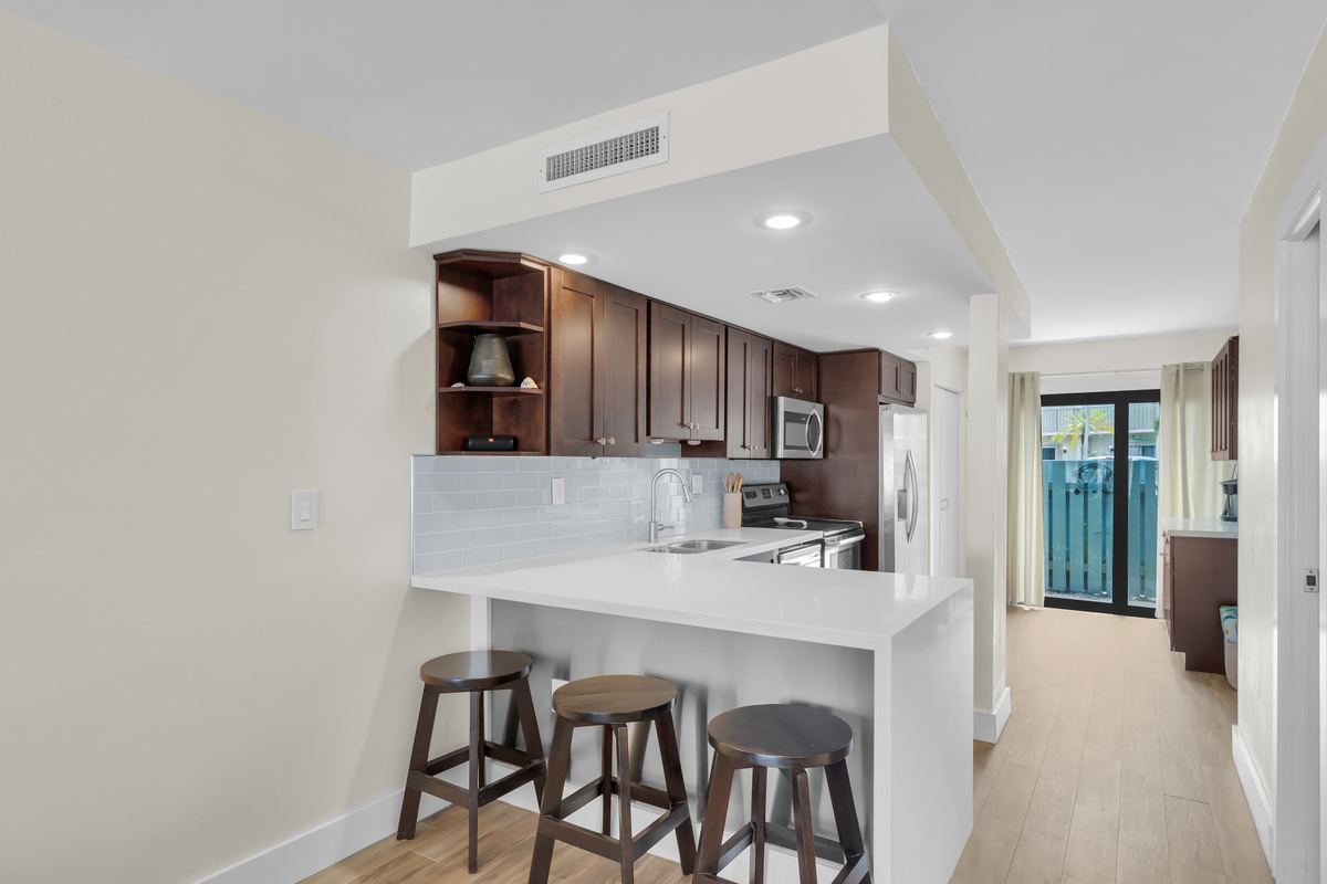 Seating at kitchen counter
