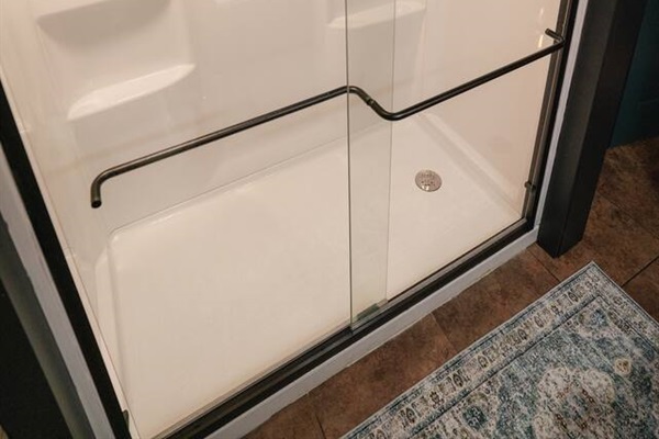 Modern shower setup with sleek design.