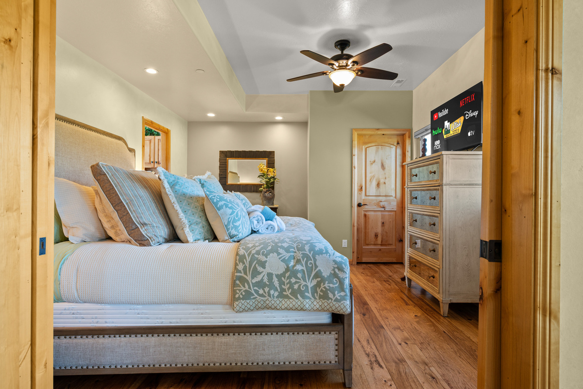 1st floor ensuite bedroom with beautiful furniture for a peaceful rest at days end.