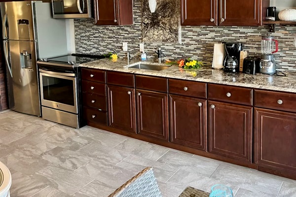 Kitchen with full size appliances