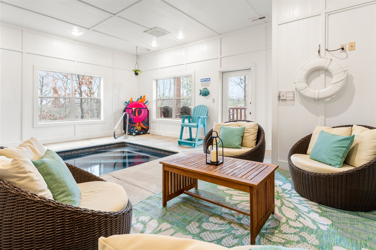 [Pool Room] Easy access to third floor deck and private hot tub