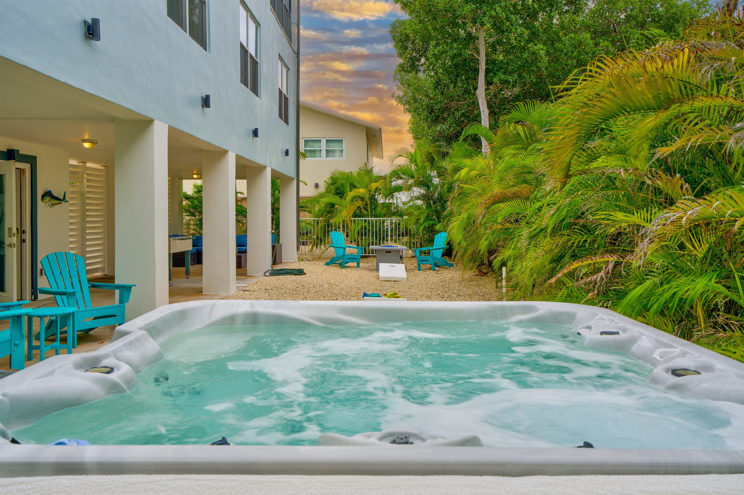Quality Hot Tubs on the roof and the ground.