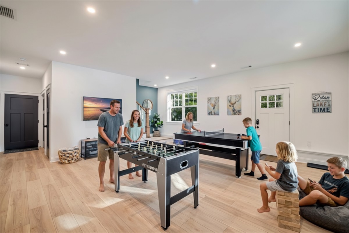 Enjoy ping pong, foosball, and more!