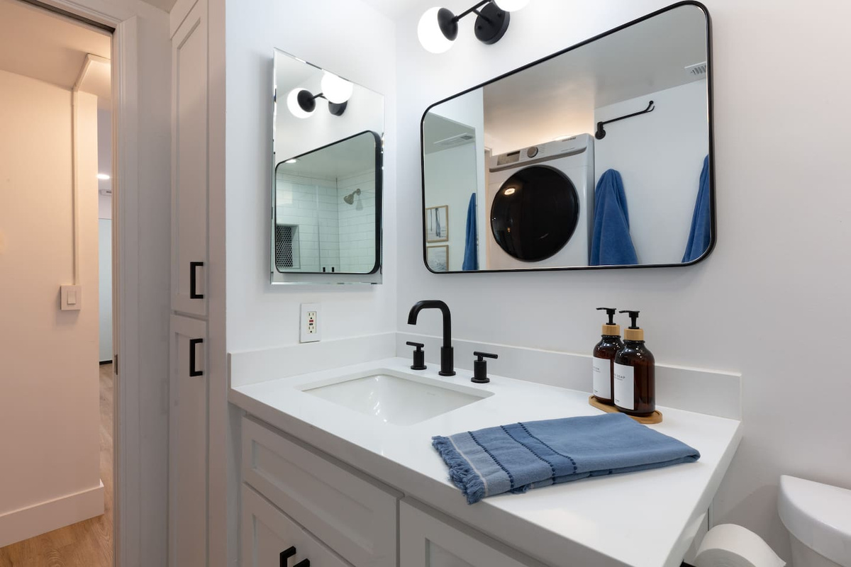 Second bathroom has been fully remodeled and includes standard size washer and dryer