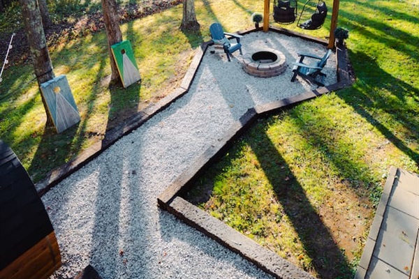 Enjoy the fire pit, surrounded by Adirondack chairs
