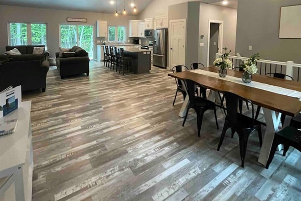 House #1 - Dining area, kitchen and living room