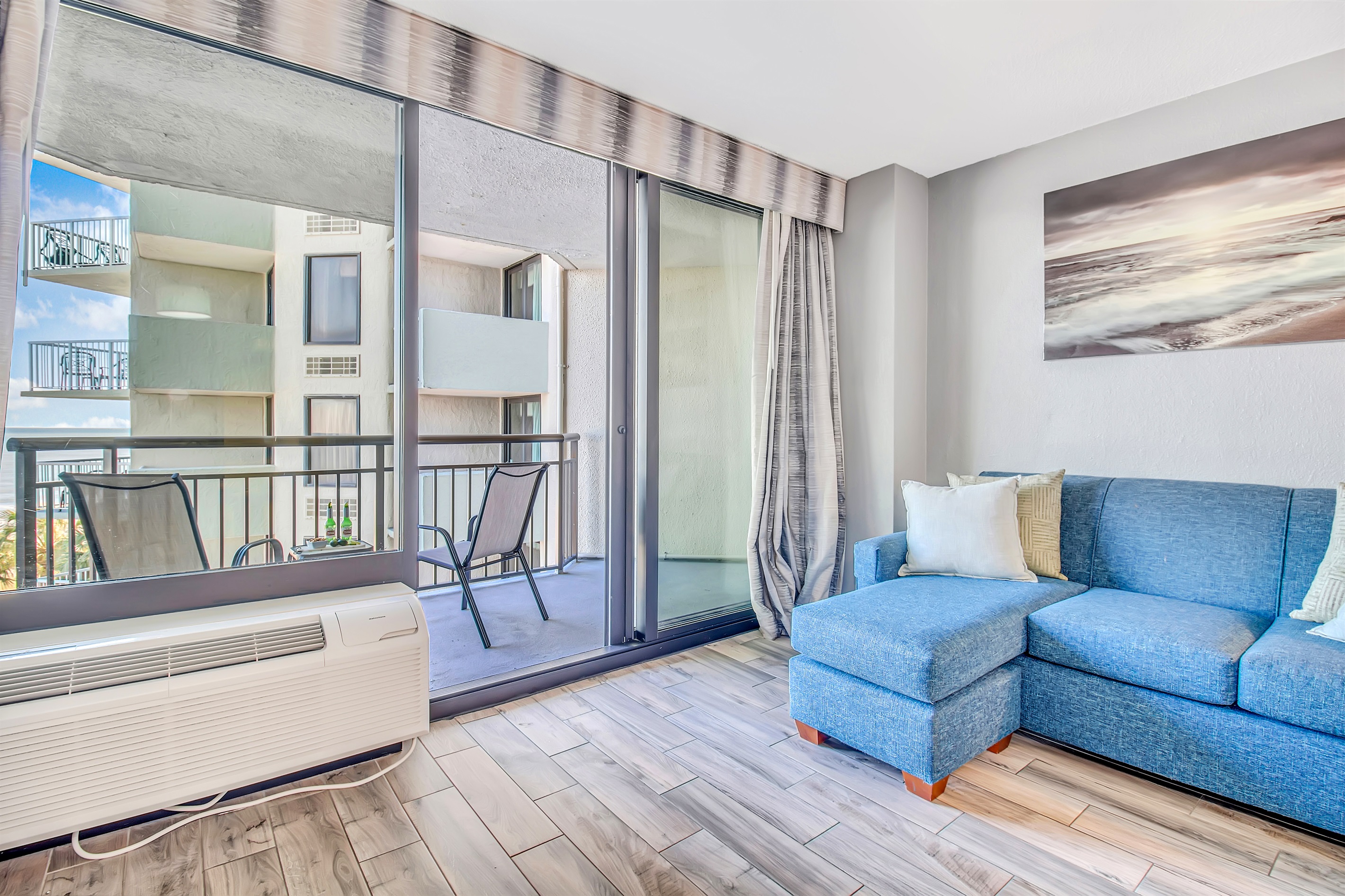 Engage in oceanview conversations from the comfort of the couch, where the living area is thoughtfully arranged to encourage socializing while savoring the sea vistas.