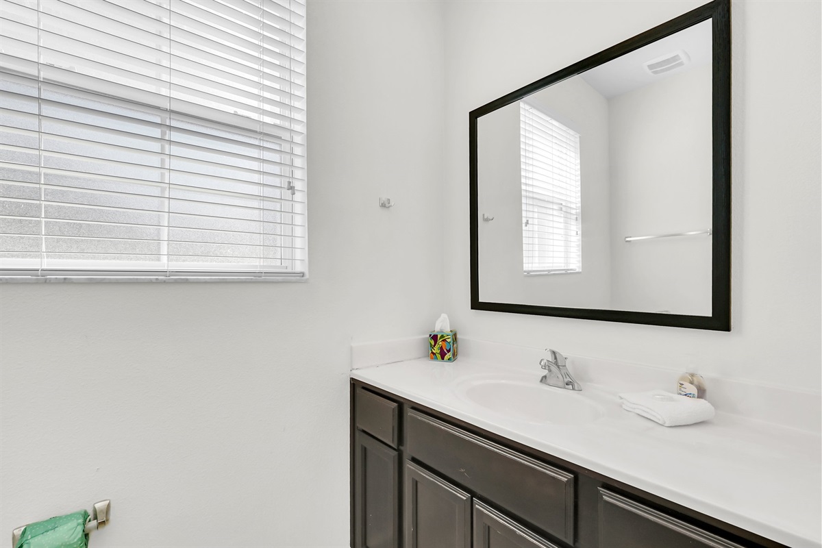 Spacious guest bath