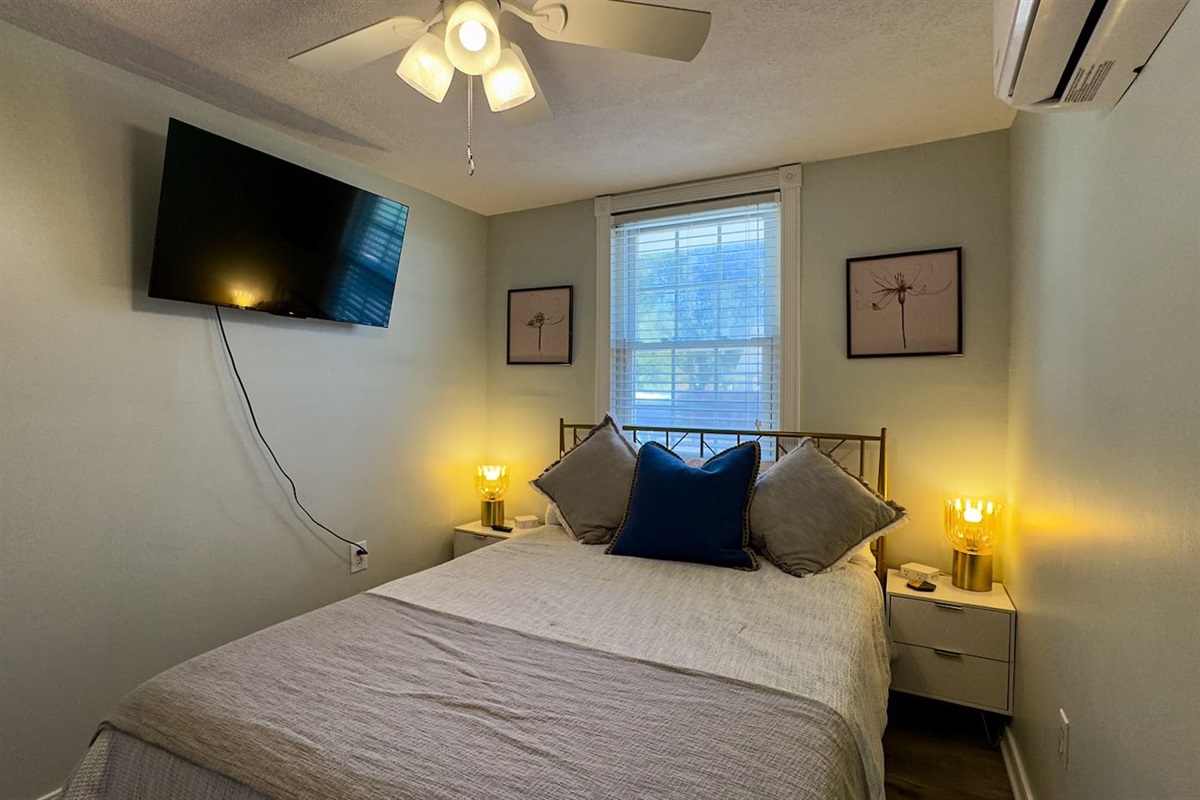 A peaceful bedroom sanctuary with all the comforts of home.