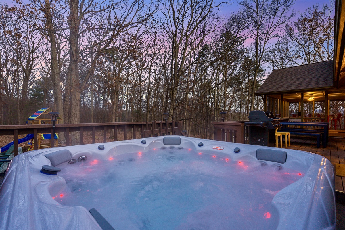 relax in the hot tub after a fun filled day