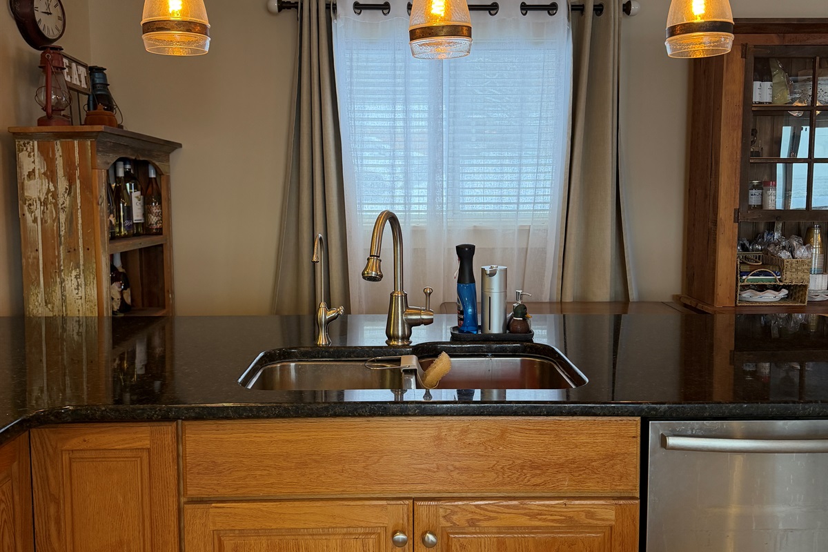 Spacious kitchen with island