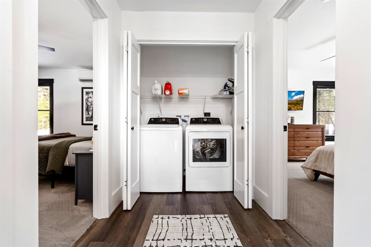 Full laundry closet for maximize efficiency during your stay.