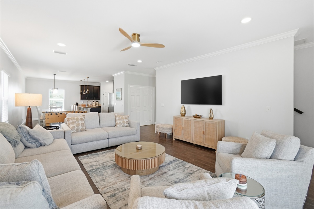 Comfy seating for everyone in the living room