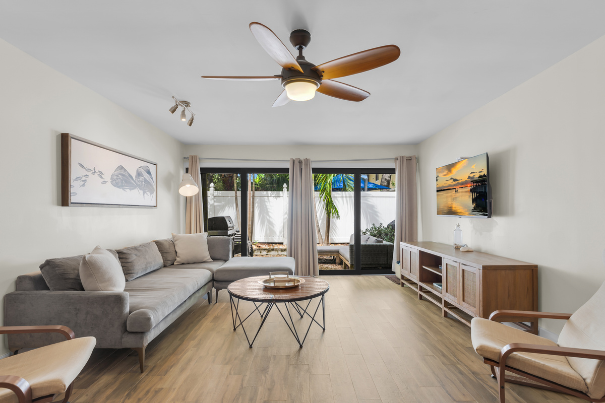 Comfortable living room with outdoor patio