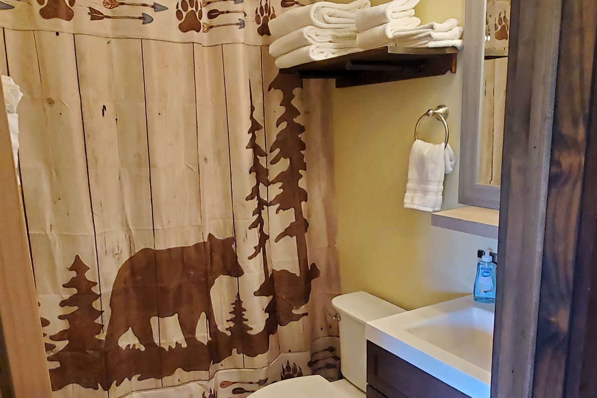 Bathroom with shower and tub combination