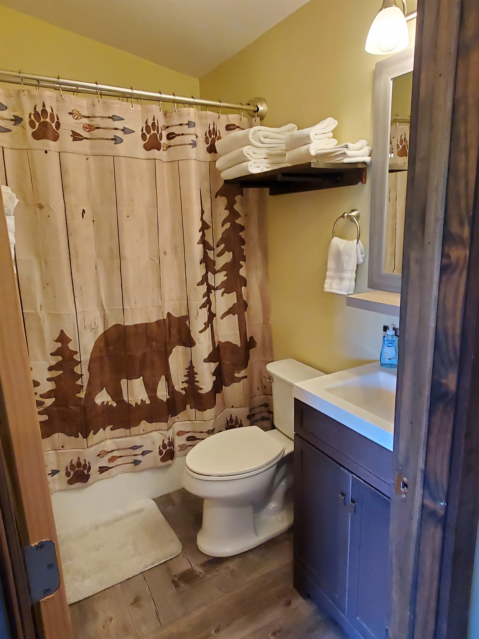 Bathroom with shower and tub combination
