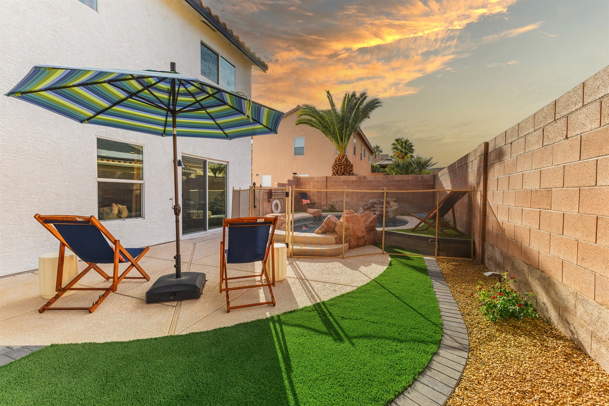 A lot of lounging choices--outside or inside the pool area. -Adventure Awaits.
