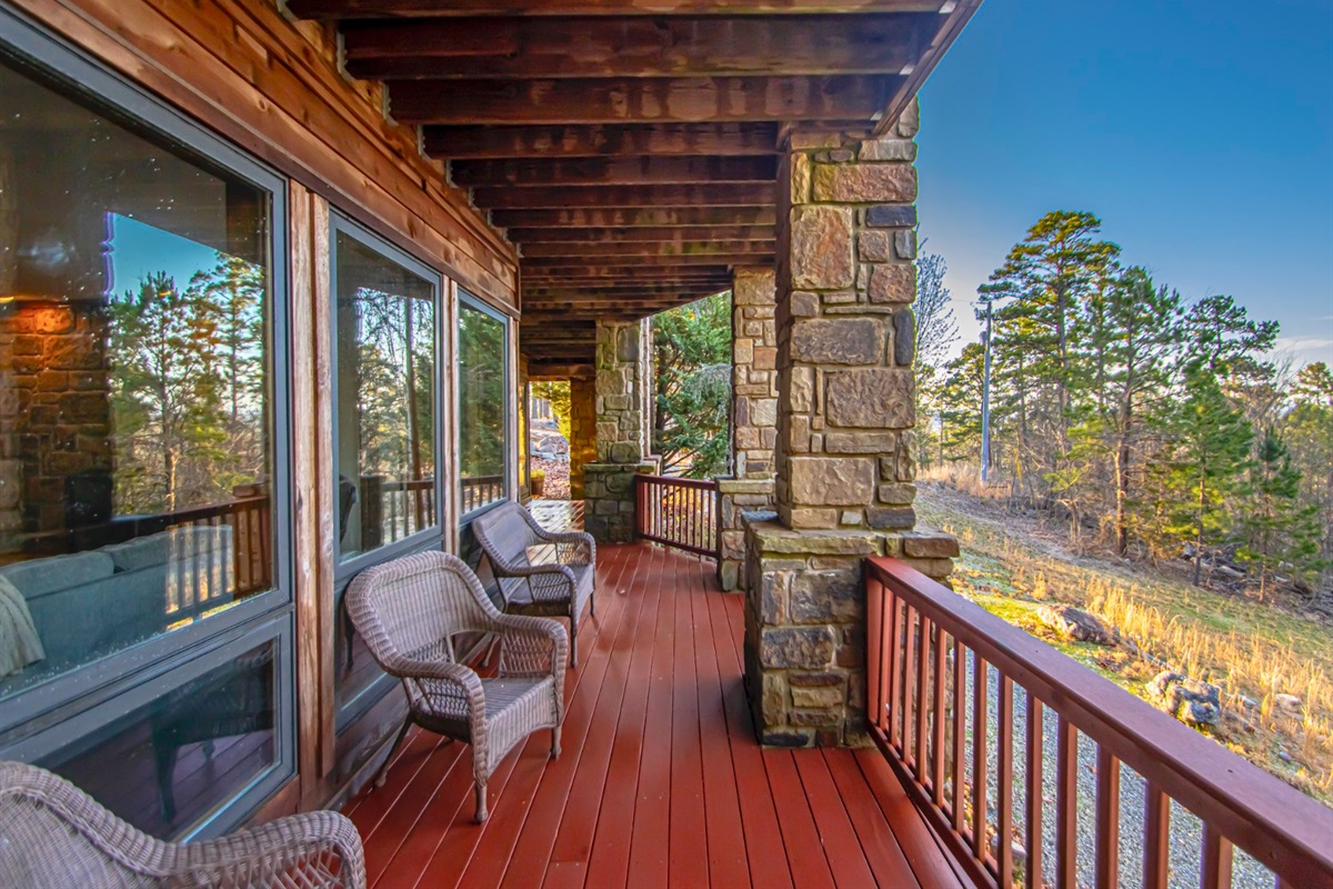 Covered Lower Deck with Plenty of Seating