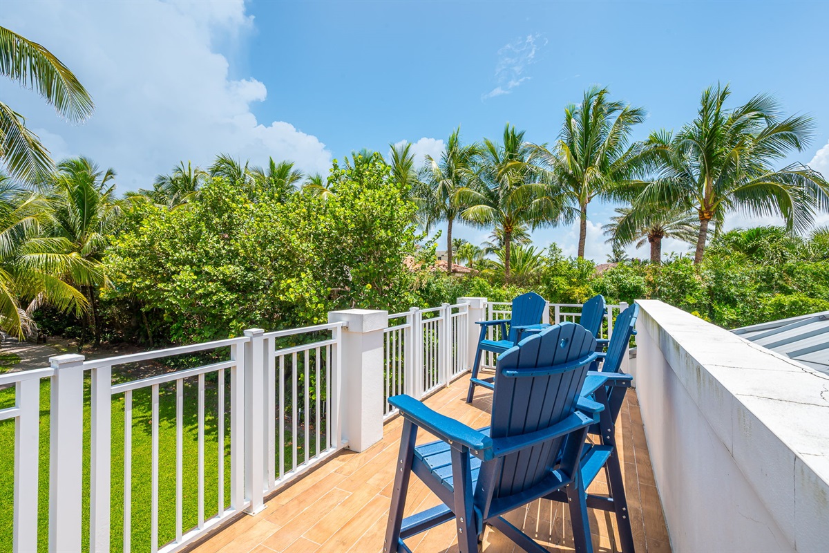 Private Rooftop Balcony- Adirondack seating, BBQ Grill and Ocean Views
