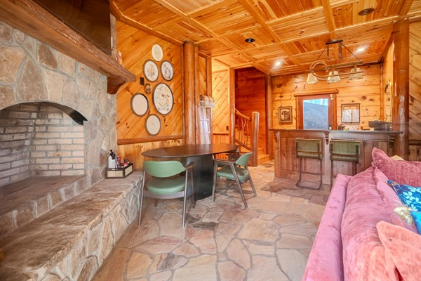 Bottom floor den and bar
