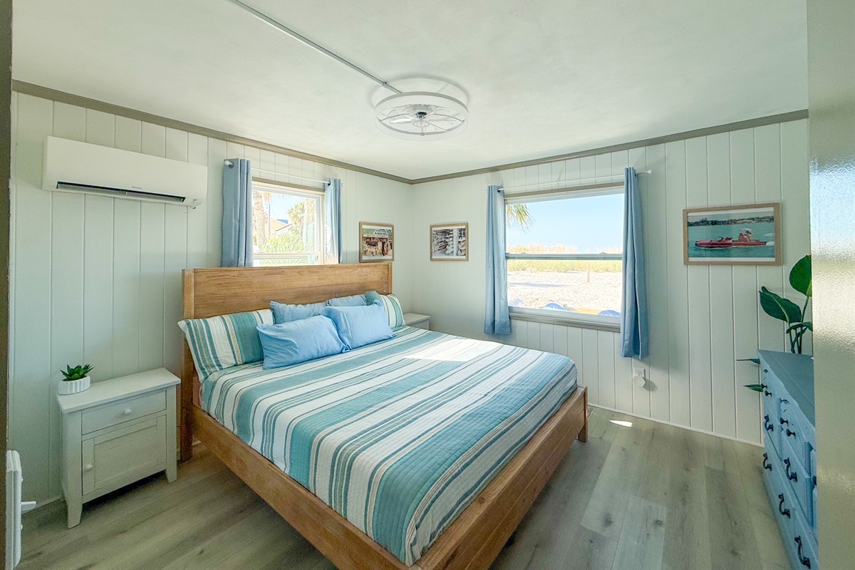 Colorful Primary Bedroom w/65" TV