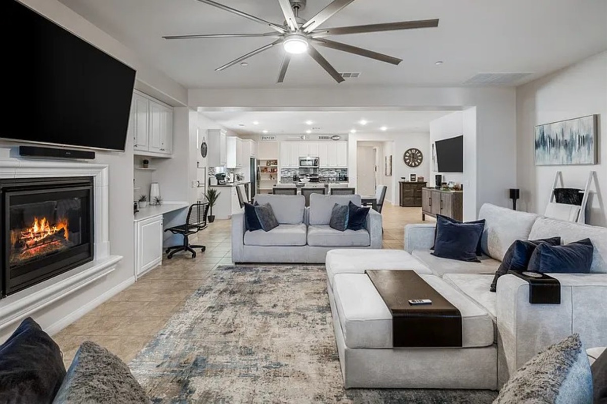 Enjoy a night by the fire watching your favorite movie