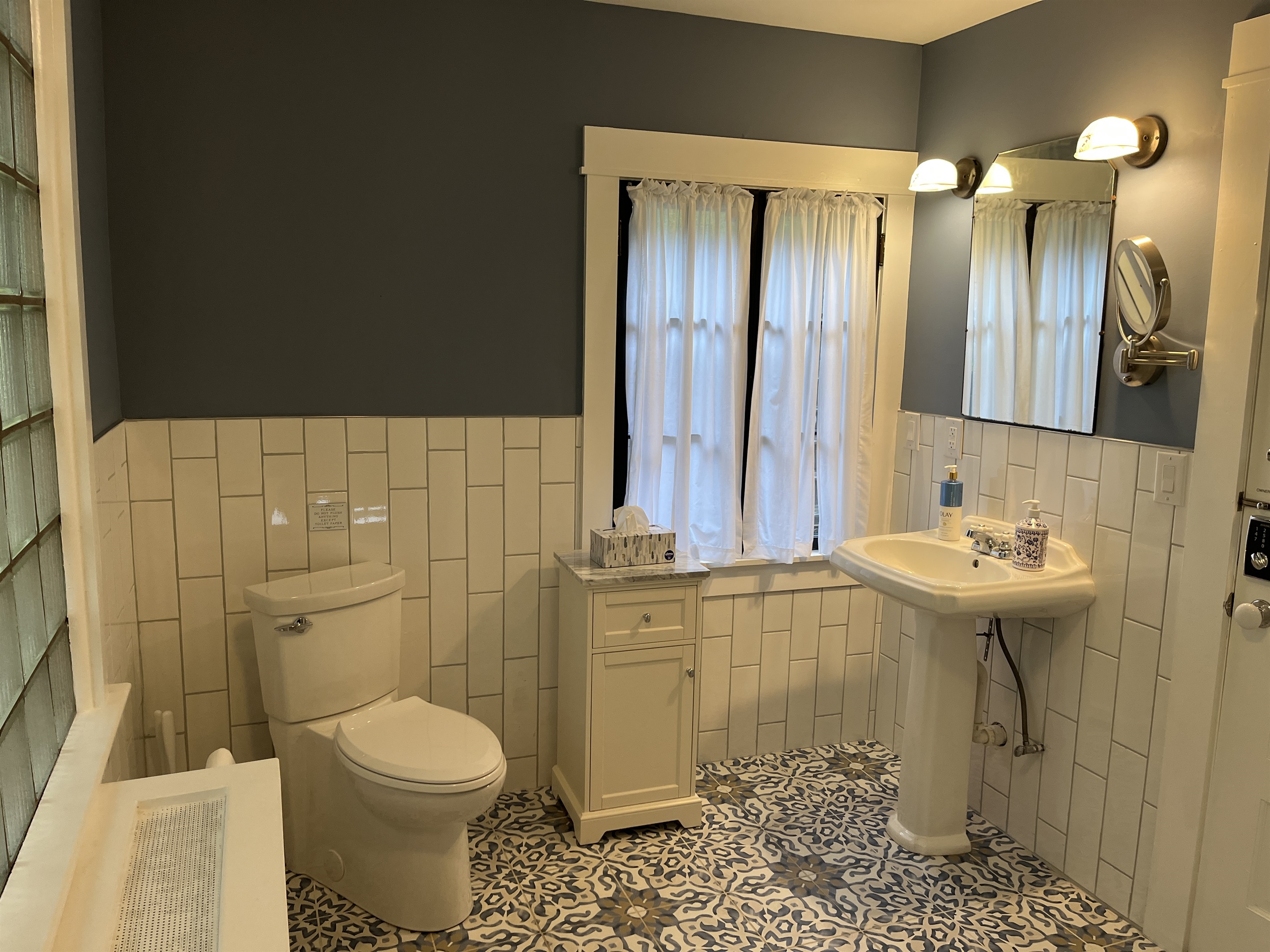 First floor bath w/ shower off hallway near great room