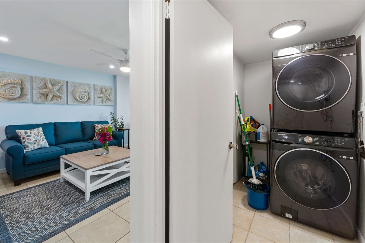 Washer and Dryer located in hall closet