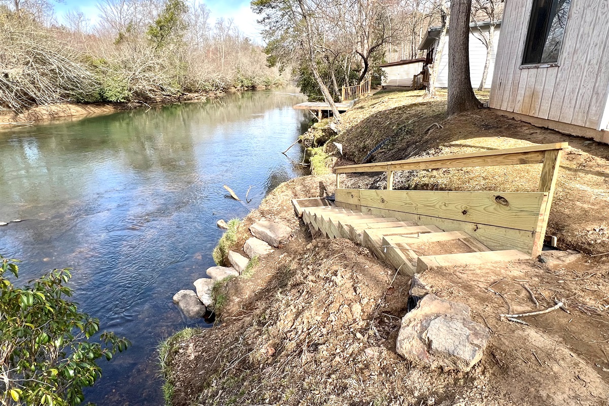 Stairs to Get Down to Wade, Fish or Swim
