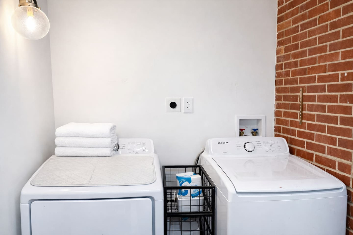 Samsung Washer & dryer available, we also provide laundry detergent.