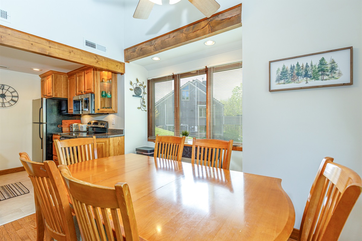 Dining area with seating for six