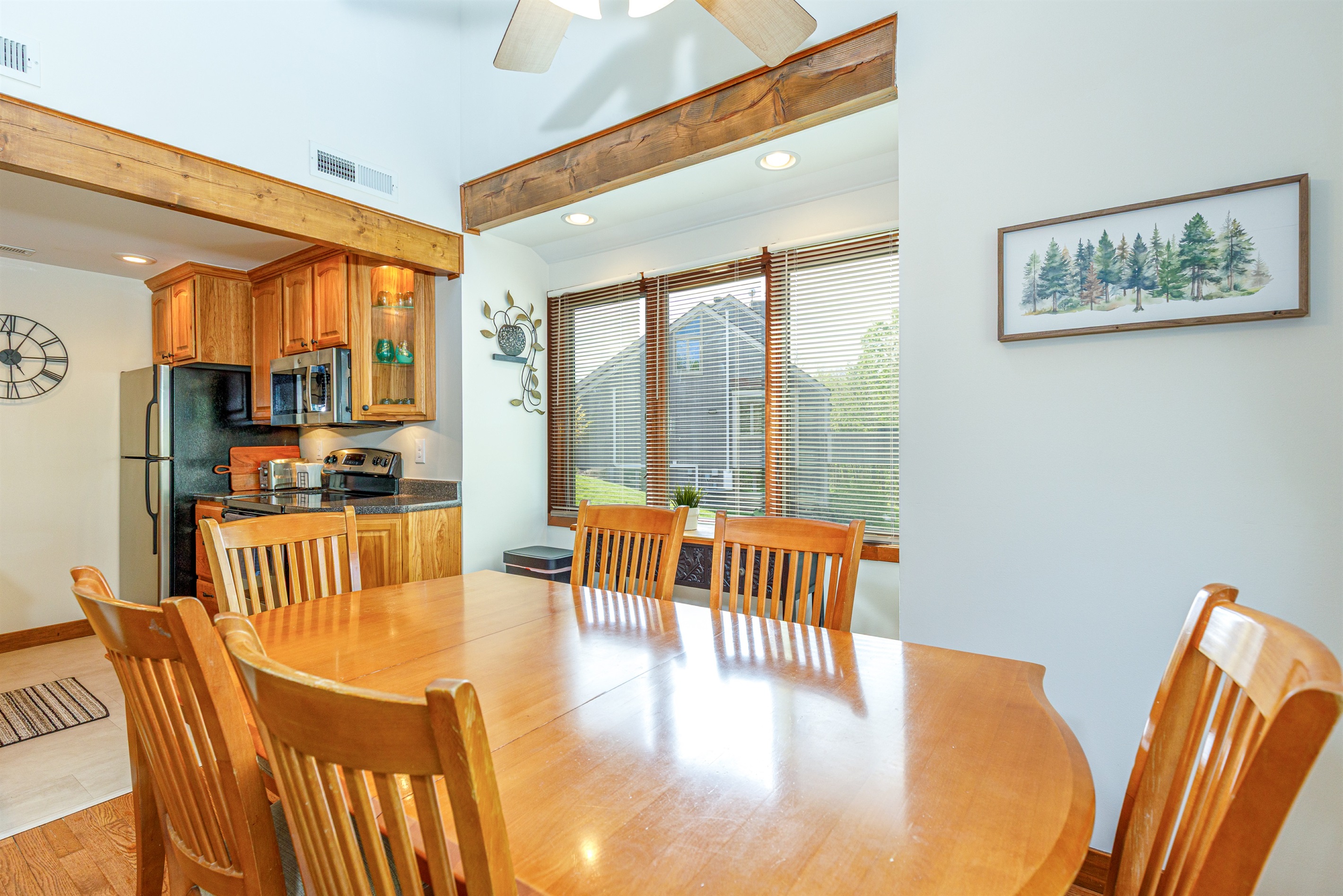 Dining area with seating for six