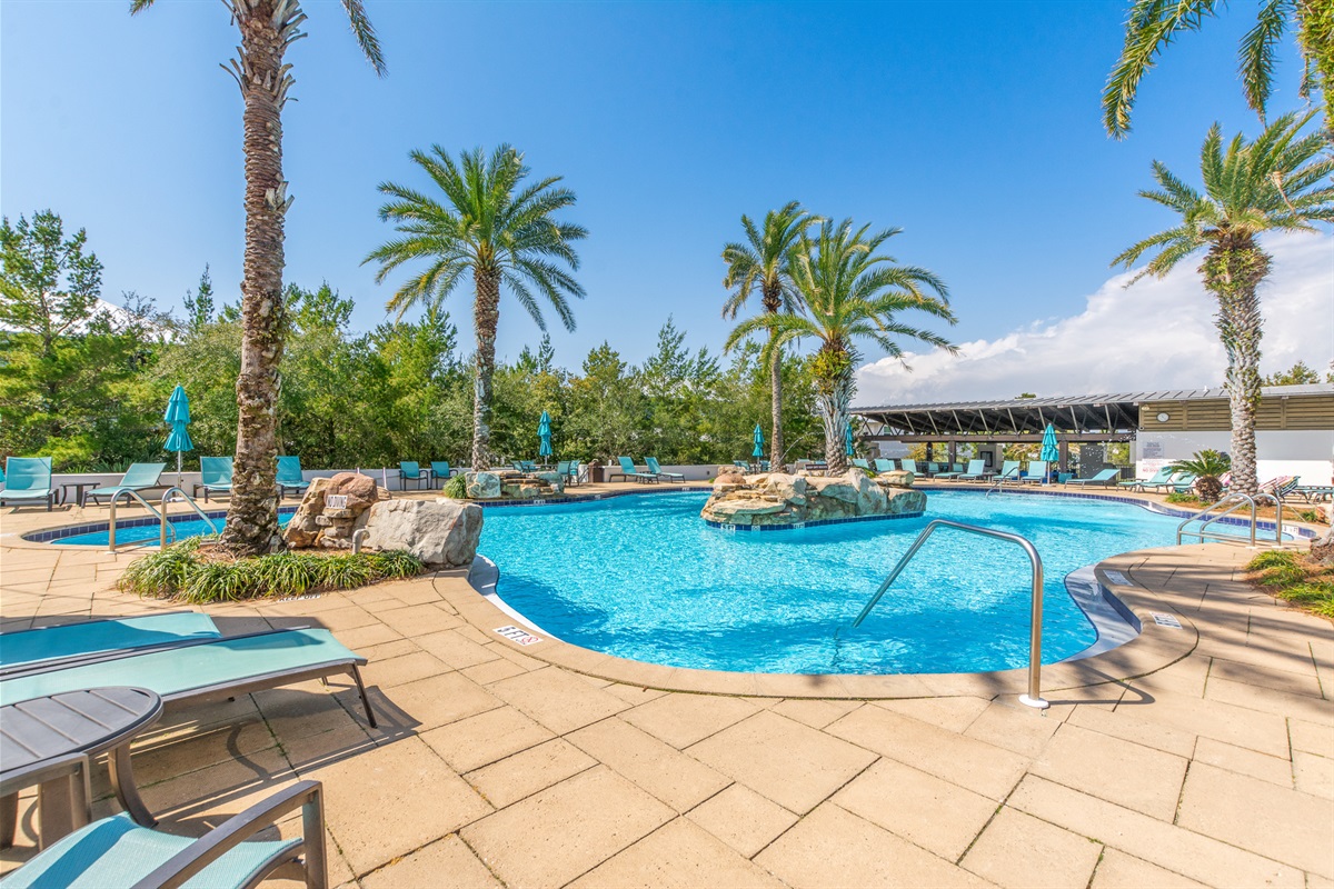 Poolside paradise found right up the road at our spectacular resort-style community pool